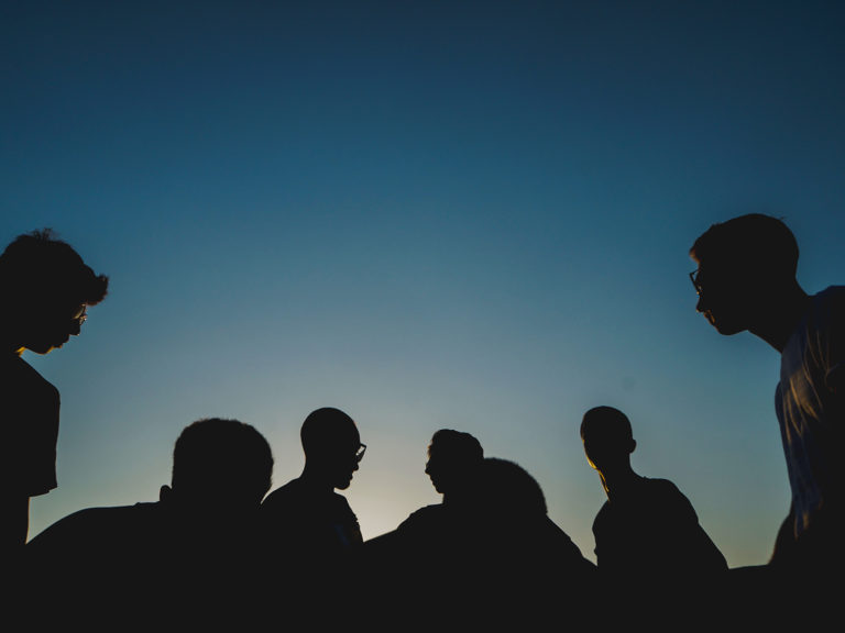 Image of people in a silhouette