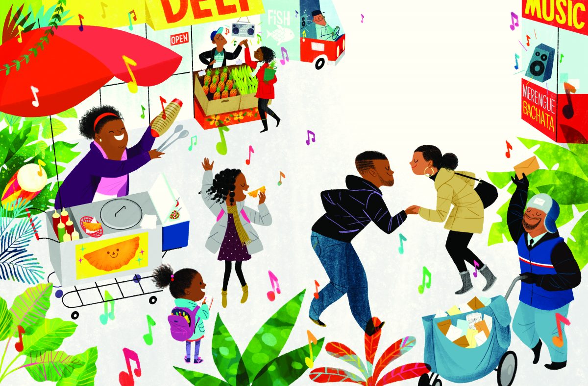 Always dancing. Layout of a children's book in your hands.